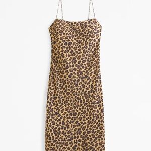 A&F Leopard Print Slip Dress, Small
